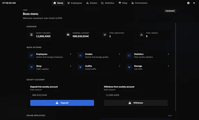 Advanced Boss Menu System V2
