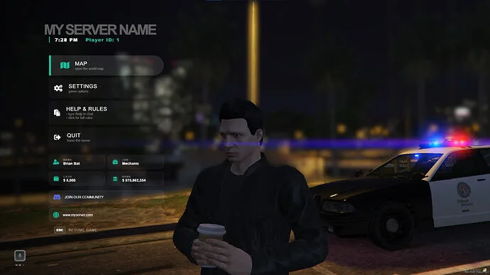 [FREE][ESX/QBCore] Pause Menu | Glassmorphism UI & Immersive Animations