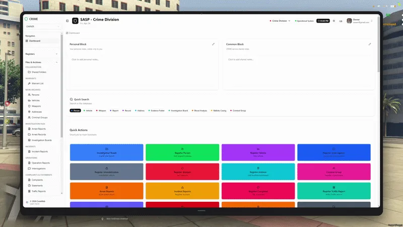 Police & Justice MDT — Advanced System for FiveM (QB/ESX/QBOX)