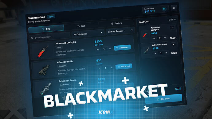 Iconix BlackMarket | NPC Dealers + Dead Drops + Courier System | QBCore, ESX & Qbox