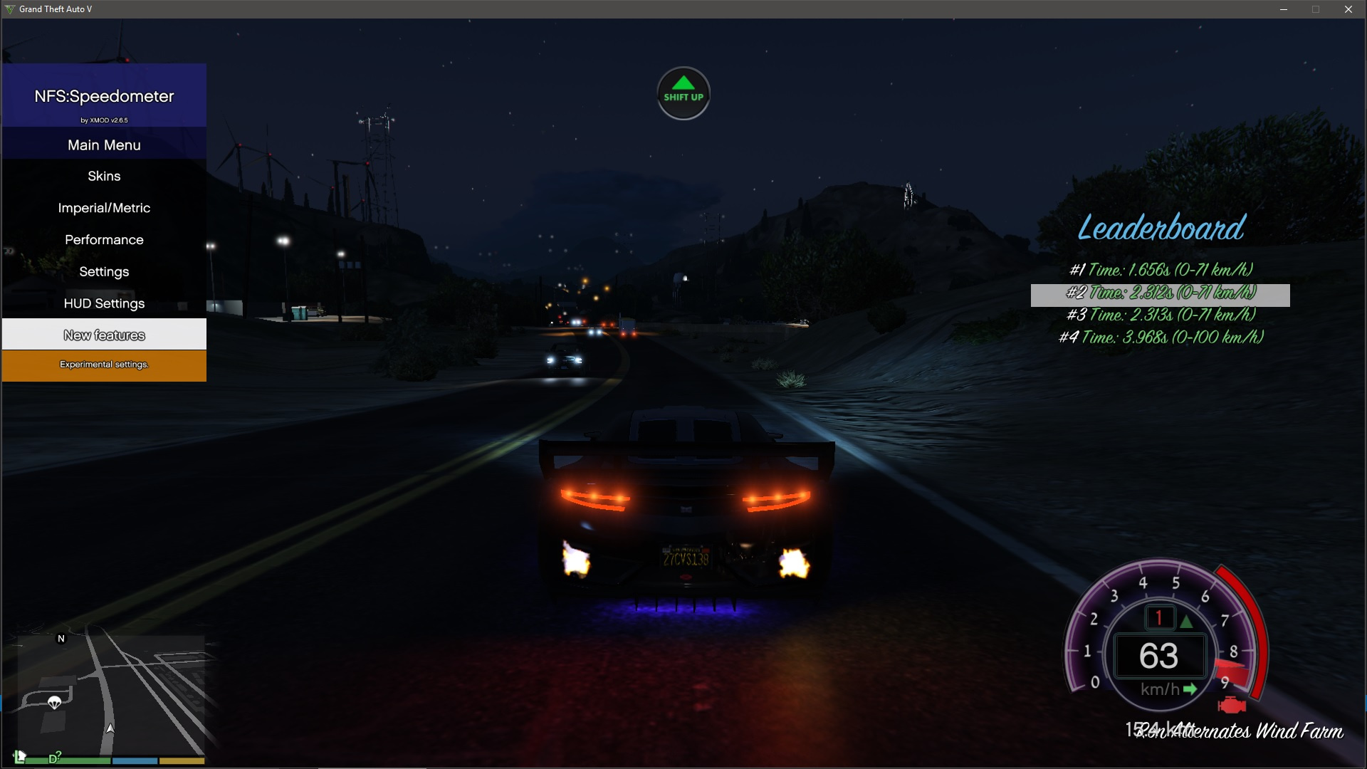 NFS gauge - RPM Gear Speedometer & Timer