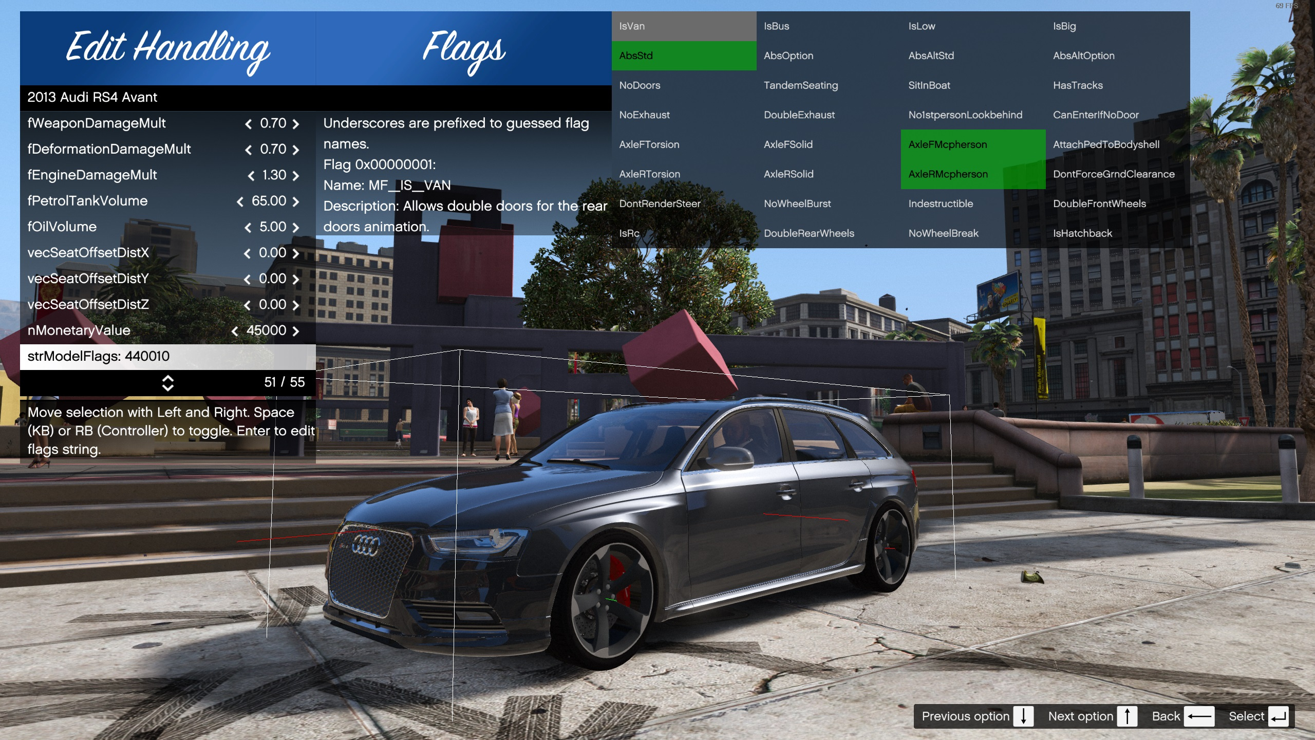 Real Time Handling Editor