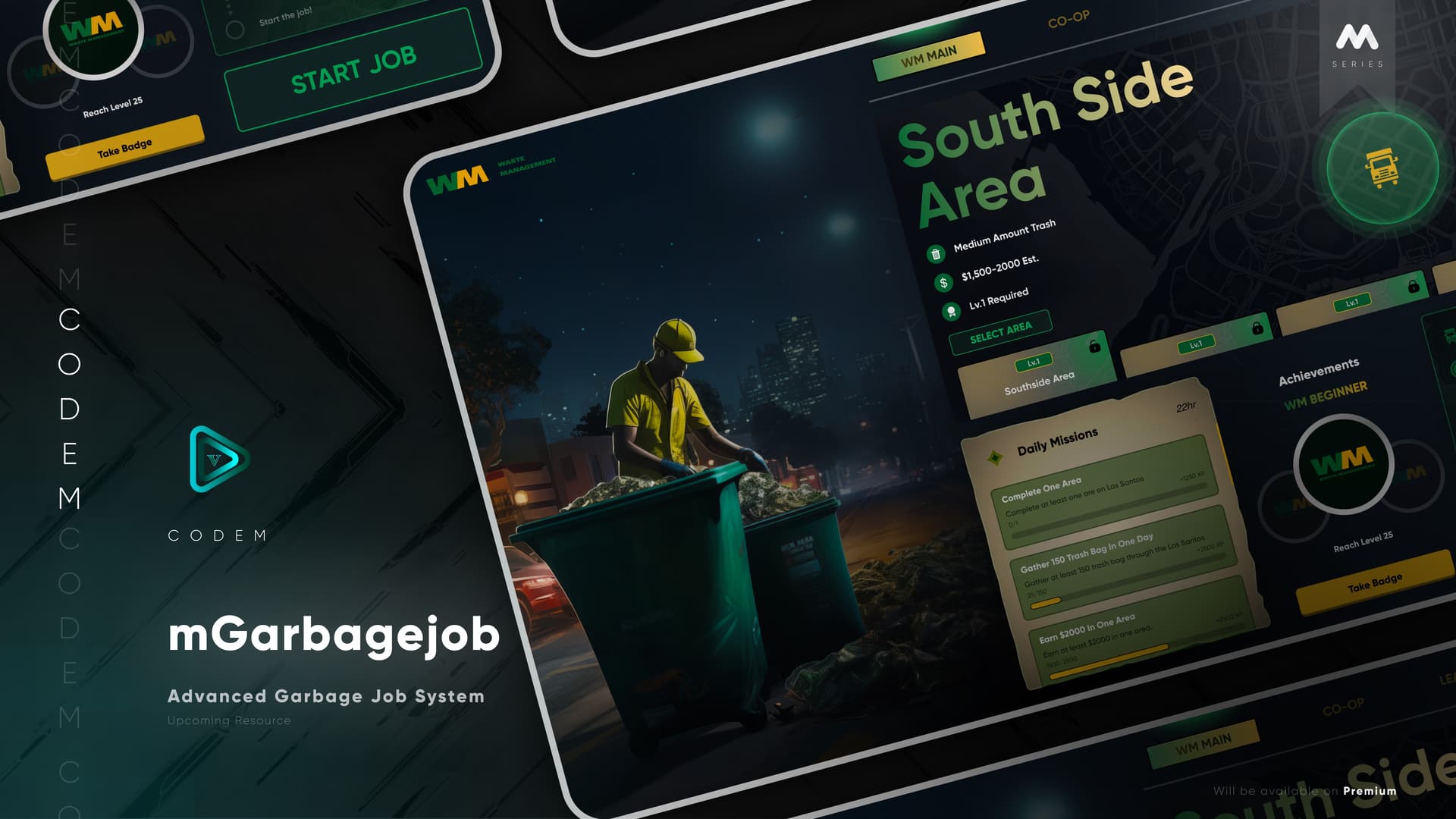 CodeM mGarbagejob — Advanced Co-Op Sanitation Job esx FiveM Script