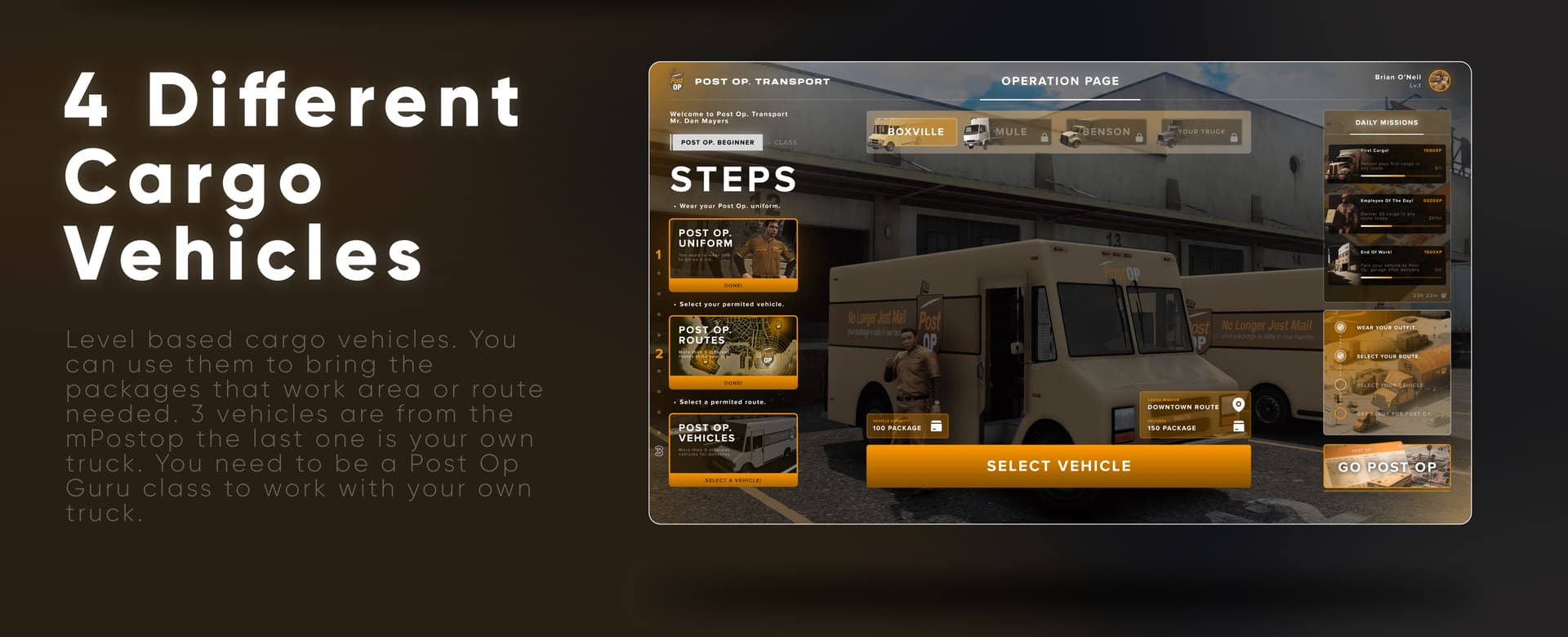 FiveM Mod CodeM mPostop — Trabalho Avançado de Carga 7