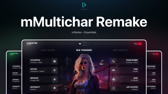 CodeM mMultichar — Advanced Multi-Character System product preview for esx FiveM servers