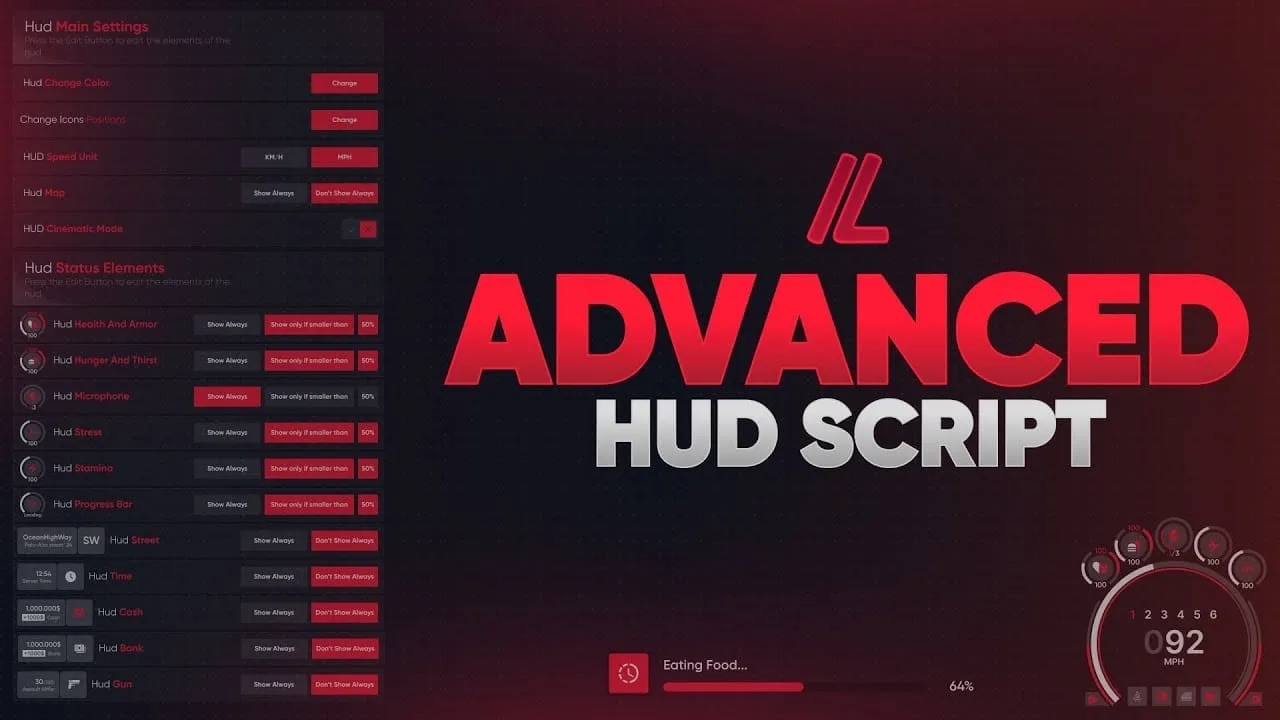 Advanced HUD for ESX & QBCore