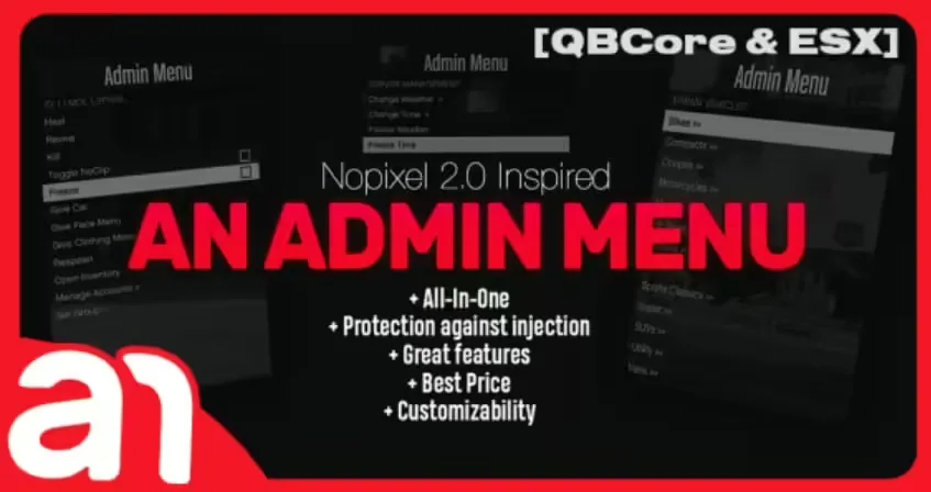 AN Admin Menu product preview for esx FiveM servers