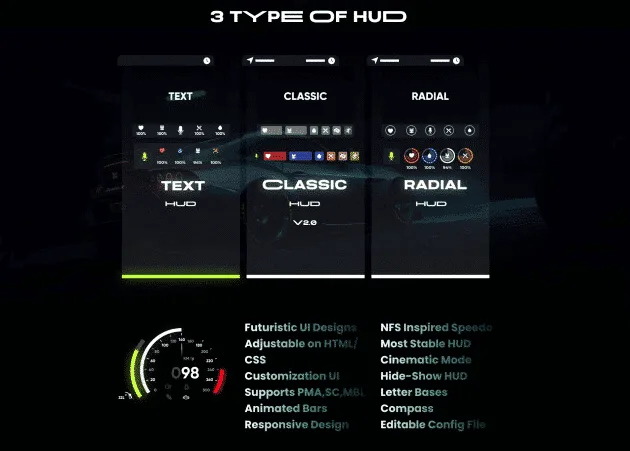 BLVCK HUD v2 NEON FiveM Script - esx 2