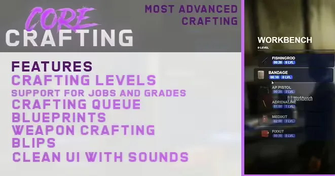 Core Crafting (QBUS) FiveM Script - qbcore 3