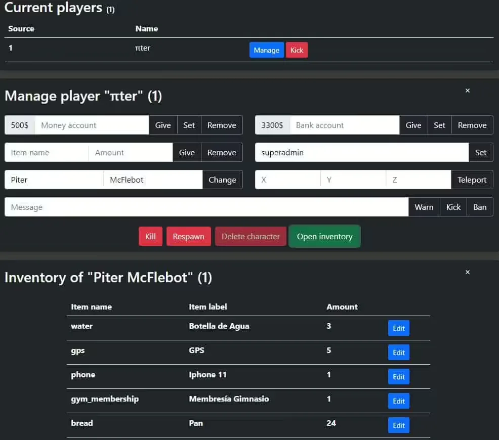 ESX Admin Tool / Player Manager (+ Discord Integration) FiveM Script - esx