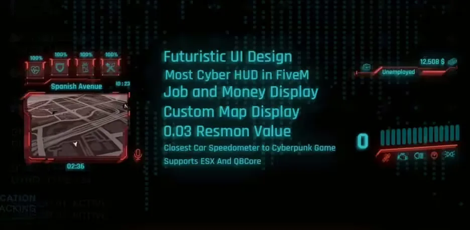 FiveM Cyberpunk HUD FiveM Script - esx 2