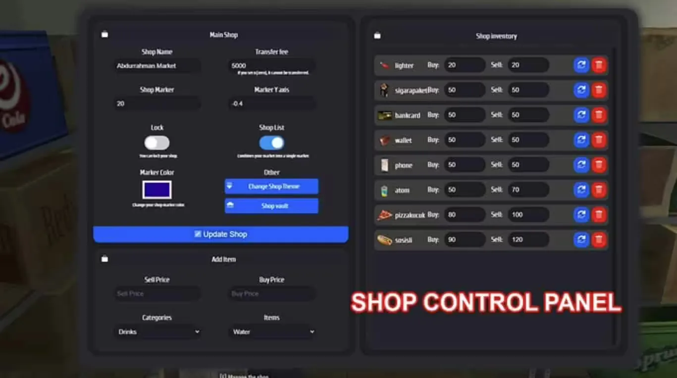 FiveM Marketplace Script (Player-Owned)