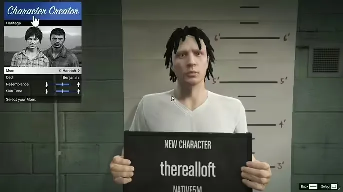GTAO Character Creator product preview for esx FiveM servers