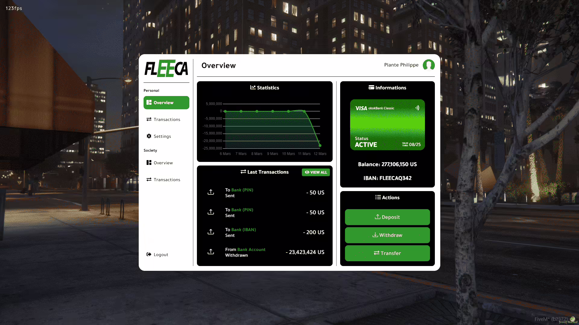 VIP Banking System product preview for esx FiveM servers