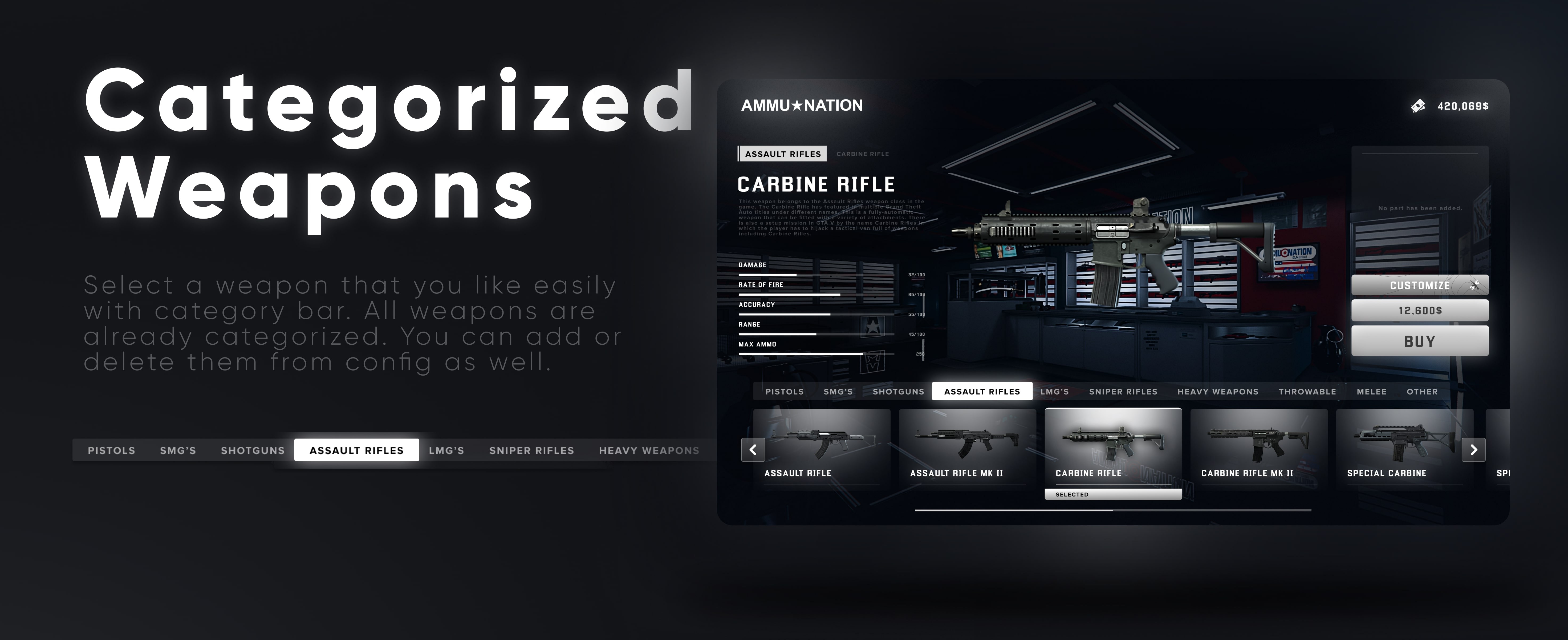 CodeM mWeaponShop — Advanced Weapon Store System FiveM Script - esx 3
