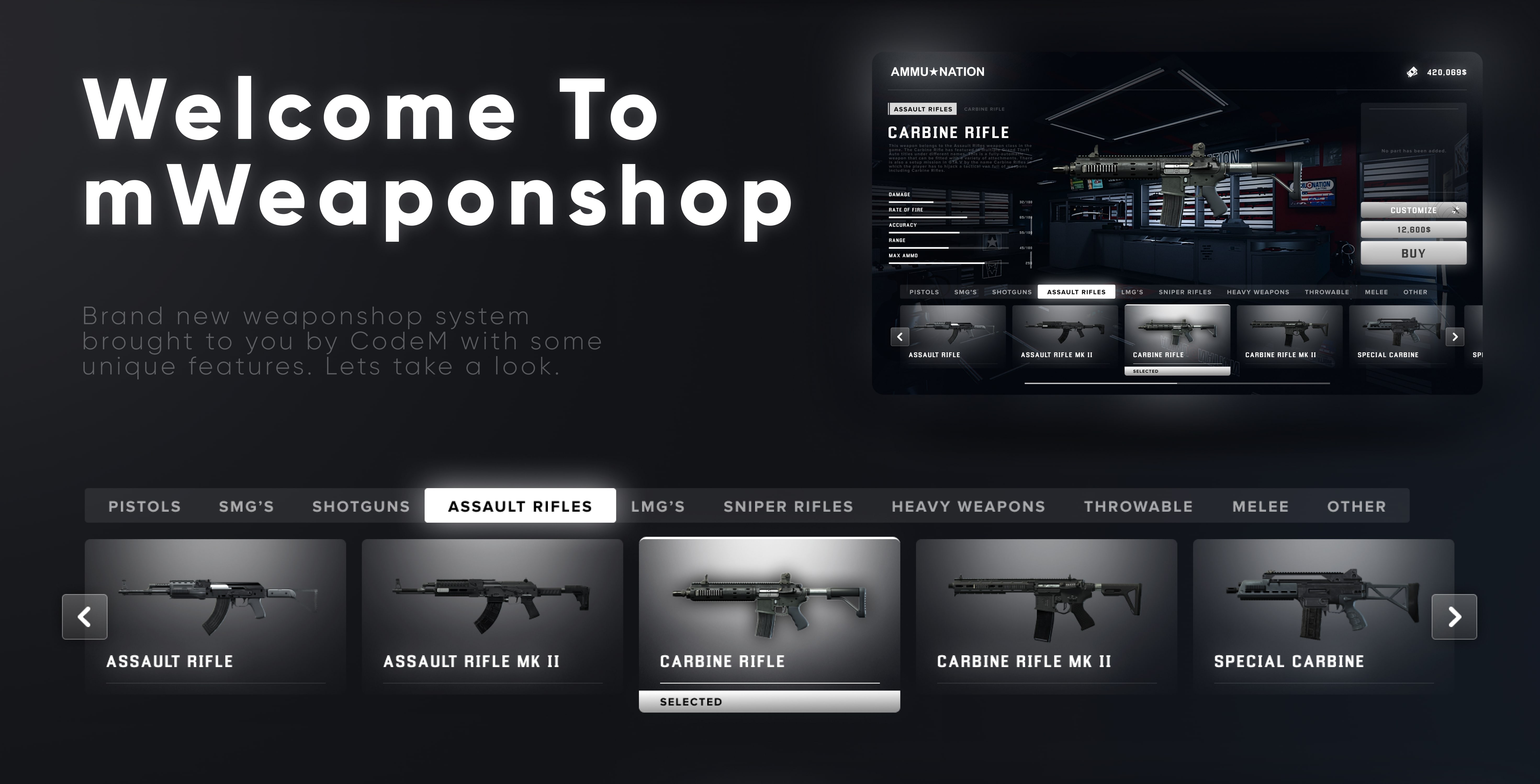 CodeM mWeaponShop — Advanced Weapon Store System FiveM Script - esx 2