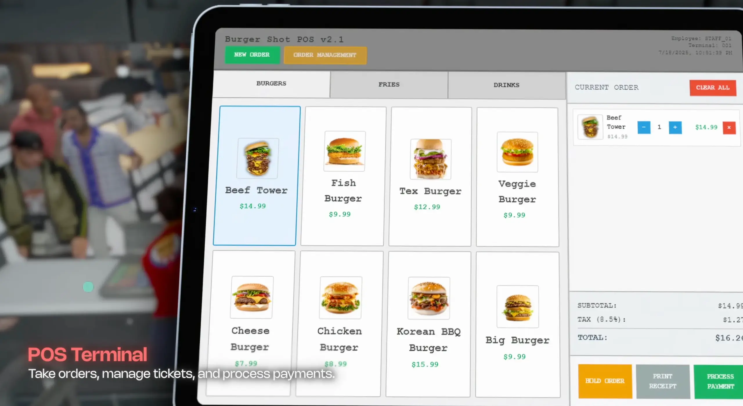 Restaurant System FiveM Script - esx 4
