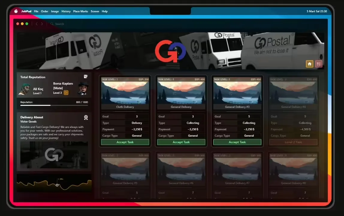 0R-MULTIPLAYER DELIVERY (NEW UI) FiveM Script - esx 2