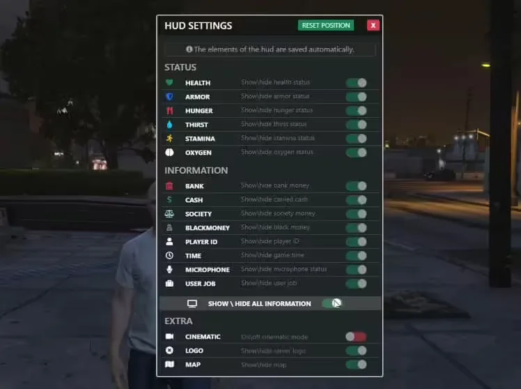 OC HUD esx FiveM Script
