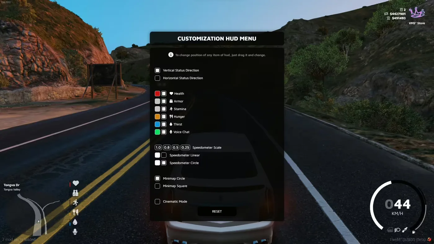 VMS HUD FiveM Script - esx 2