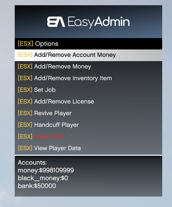 FiveM Mod ESX Plugin For EasyAdmin FiveM resource preview