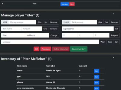 FiveM Mod ESX Admin Tool
