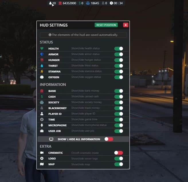 OC HUD (ESX) FiveM Script - esx 3