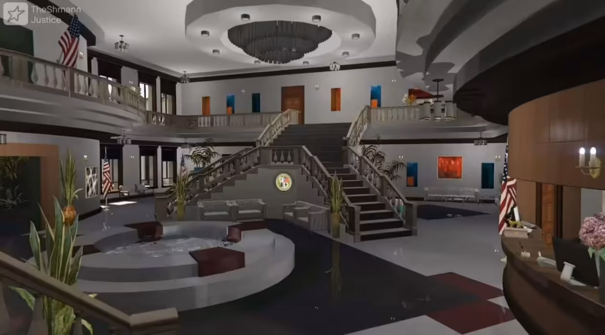 DoJ Lobby central y escalera de la Alcaldía del Departamento de Justicia en FiveM