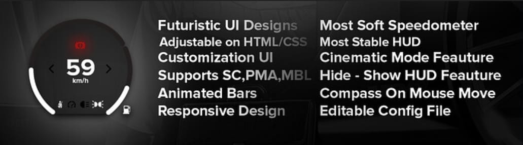 BLVCK HUD (Black Hud) V2 FiveM Script - esx 3