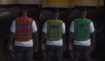 Admin Staff and Developer vest back textures shown in FiveM
