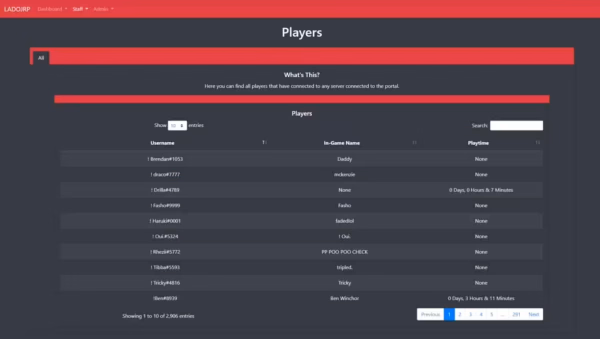 Staff Portal (Web Panel) - Warn, Kick, Ban, Command FiveM resource preview 3