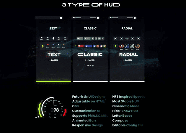 BLVCK HUD v2 NEON FiveM Script - esx 2