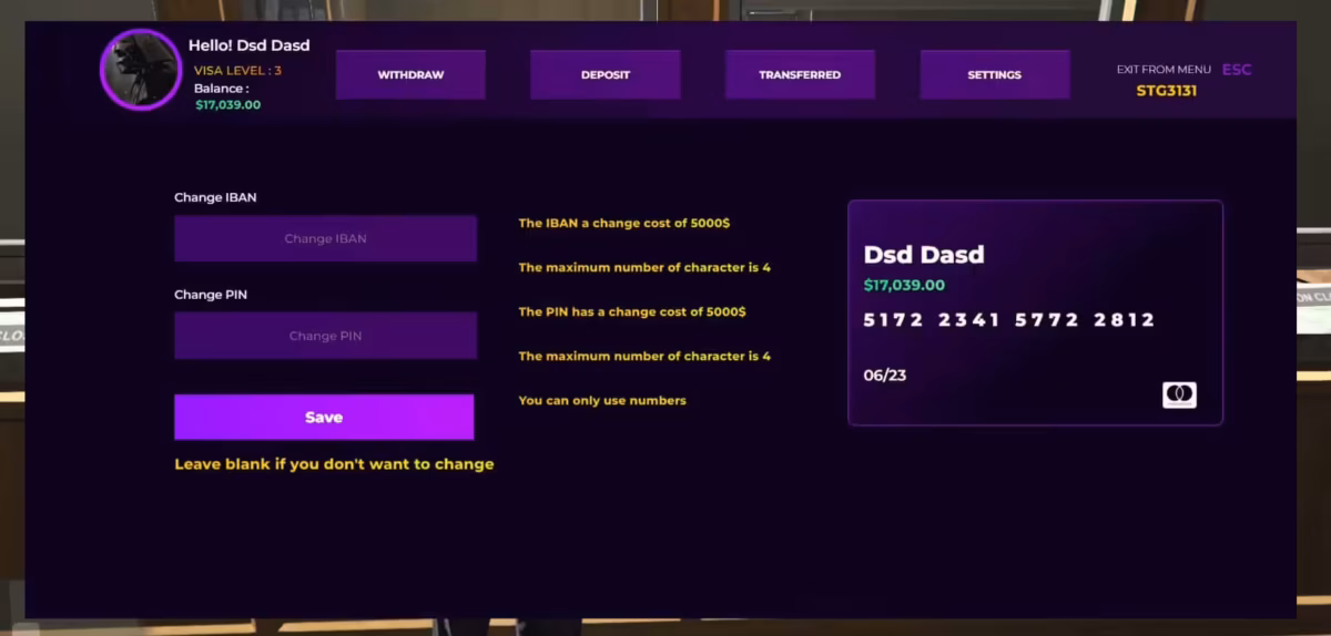 Advanced Banking System [Level System][Standalone] FiveM resource preview 3