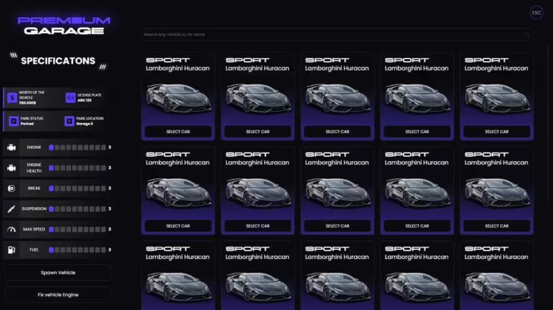 Garage Premium 2NA [Système de garage gérable] FiveM