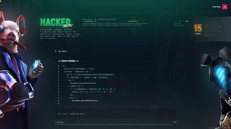 835a773da4d14a93c270010e1c72fd9c4549423d Screenshot eines realistischen Hacker-Menüs in FiveM