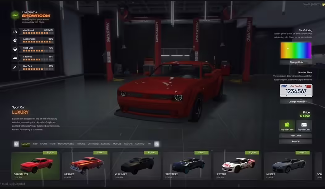 Argus Vehicle Shop (ESX/QB) FiveM Script - esx 2