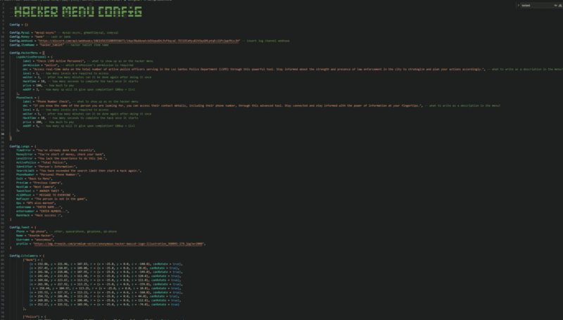 d973f290f42b3ec9ccd6bbbaed75baf5046c85b5 Screenshot eines realistischen Hacker-Menüs in FiveM
