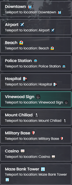 Advanced Teleport Menu