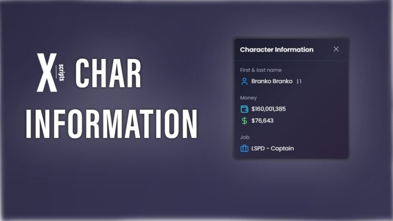 Informações do personagem X – Sistema de personagens do FiveM