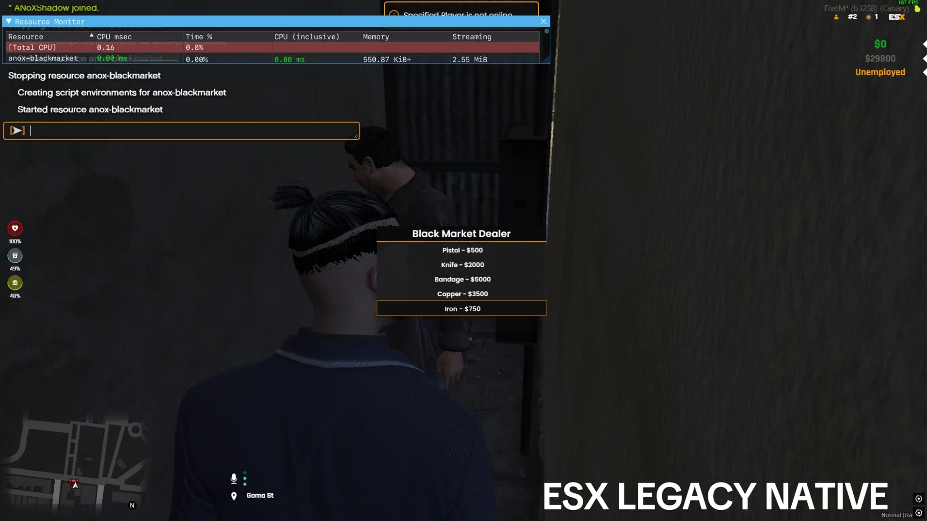 Anox Blackmarket Dealer for ESX/QBCore/QBox