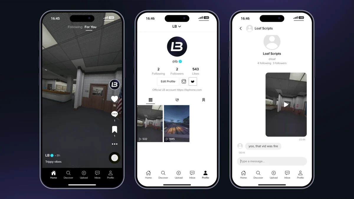 LB Phone v2 Trendy Short-Video-App-Oberfläche