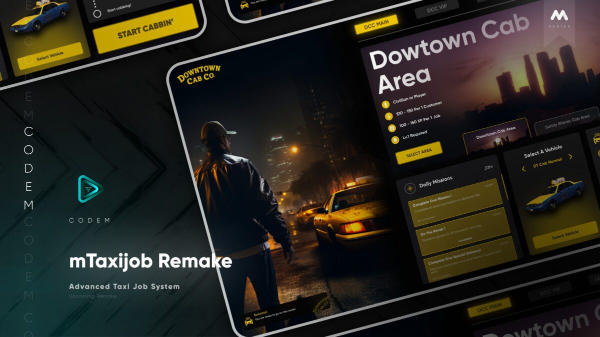 CodeM mTaxiJob — Advanced Taxi Script FiveM resource preview 2