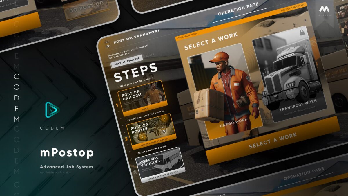 CodeM mPostop — Advanced Cargo Work FiveM resource preview