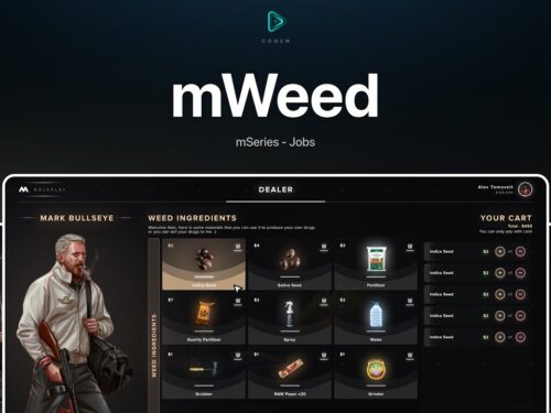 CodeM mWeed — Weed Growing & Drug Production System FiveM resource preview