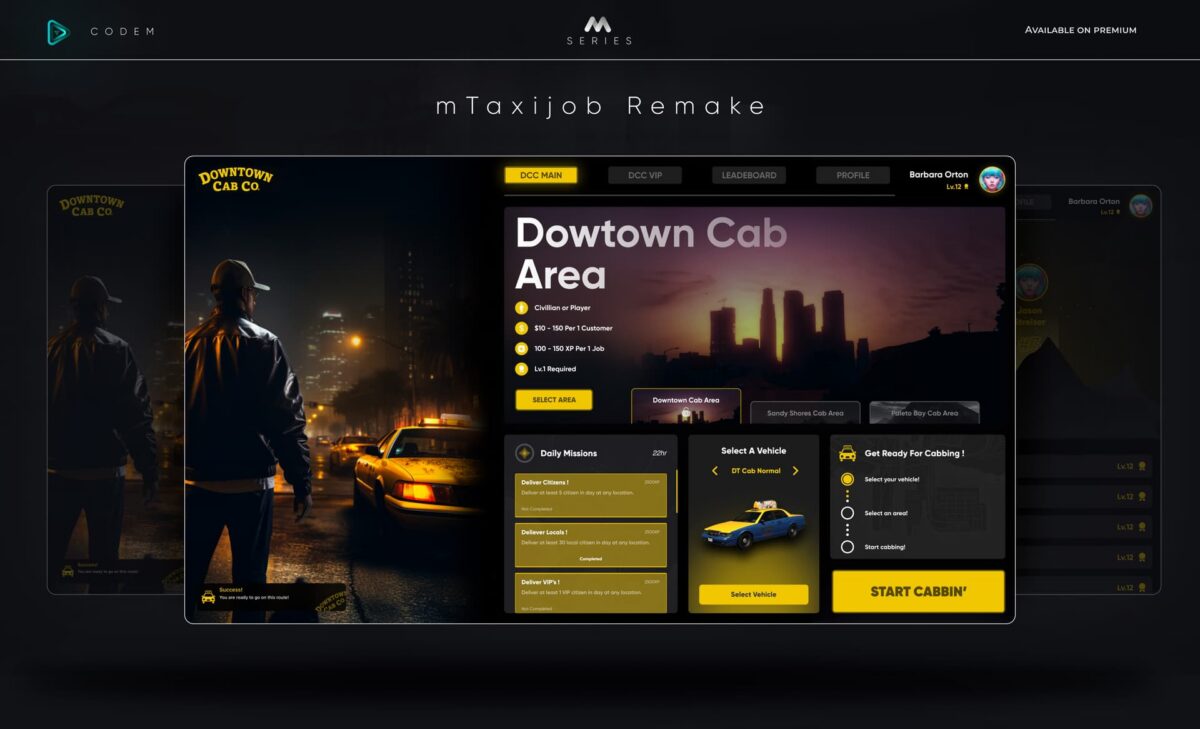 CodeM mTaxiJob — Advanced Taxi Script FiveM resource preview 3