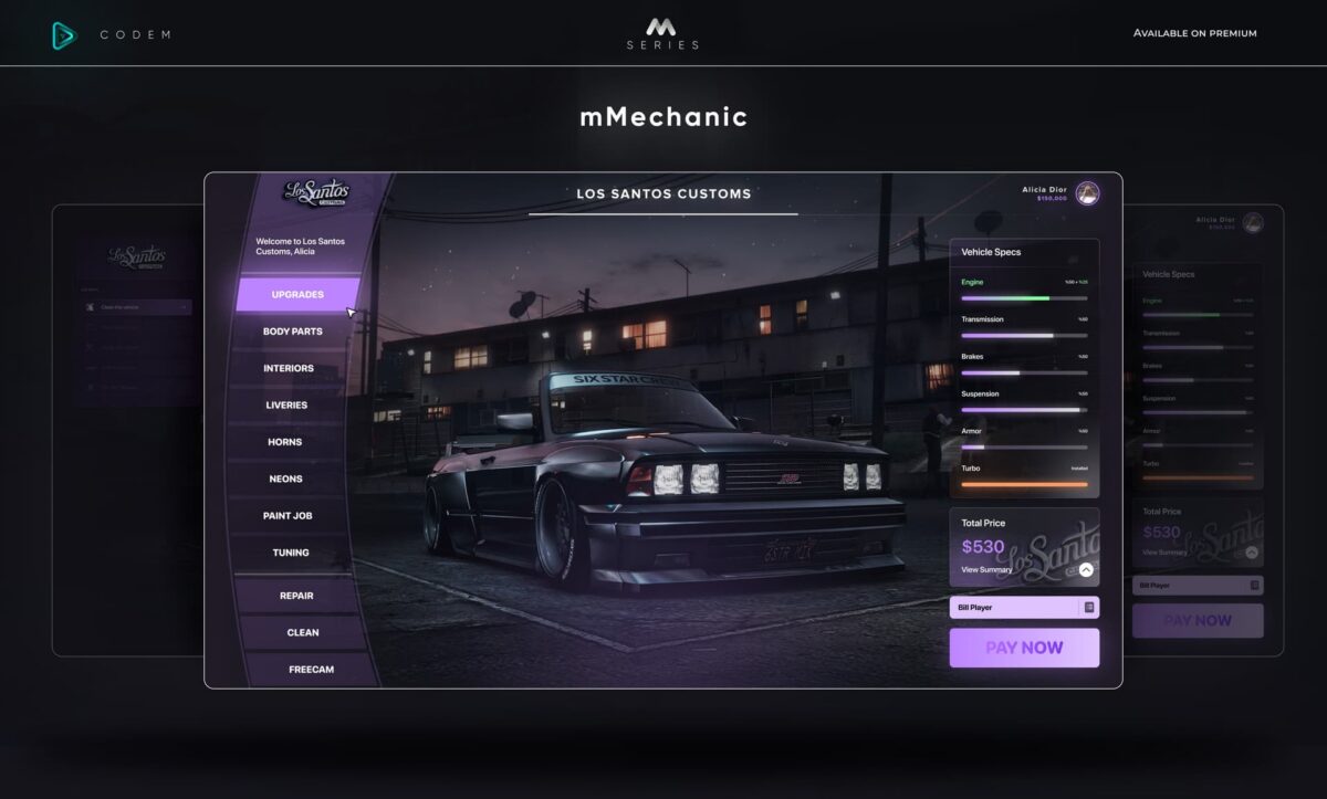 CodeM mMechanic Job — Advanced Mechanic Job System FiveM resource preview 2