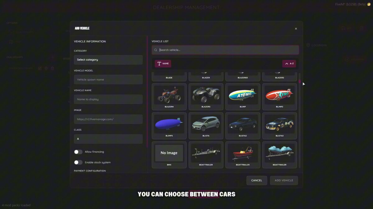 Système de concession Origen | Ventes de véhicules avancées pour FiveM