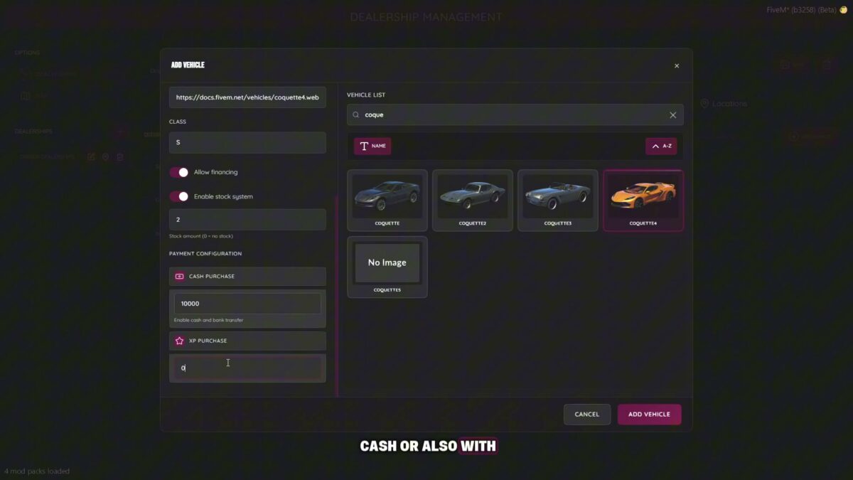 Système de concession Origen | Ventes de véhicules avancées pour FiveM