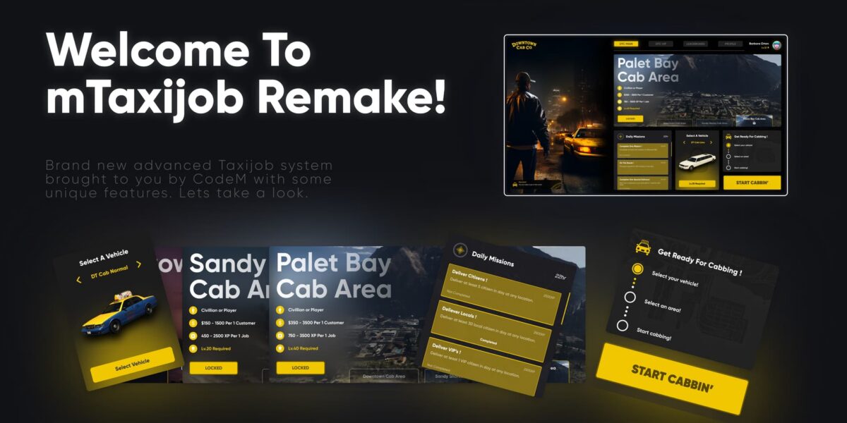 CodeM mTaxiJob — Advanced Taxi Script FiveM resource preview 4