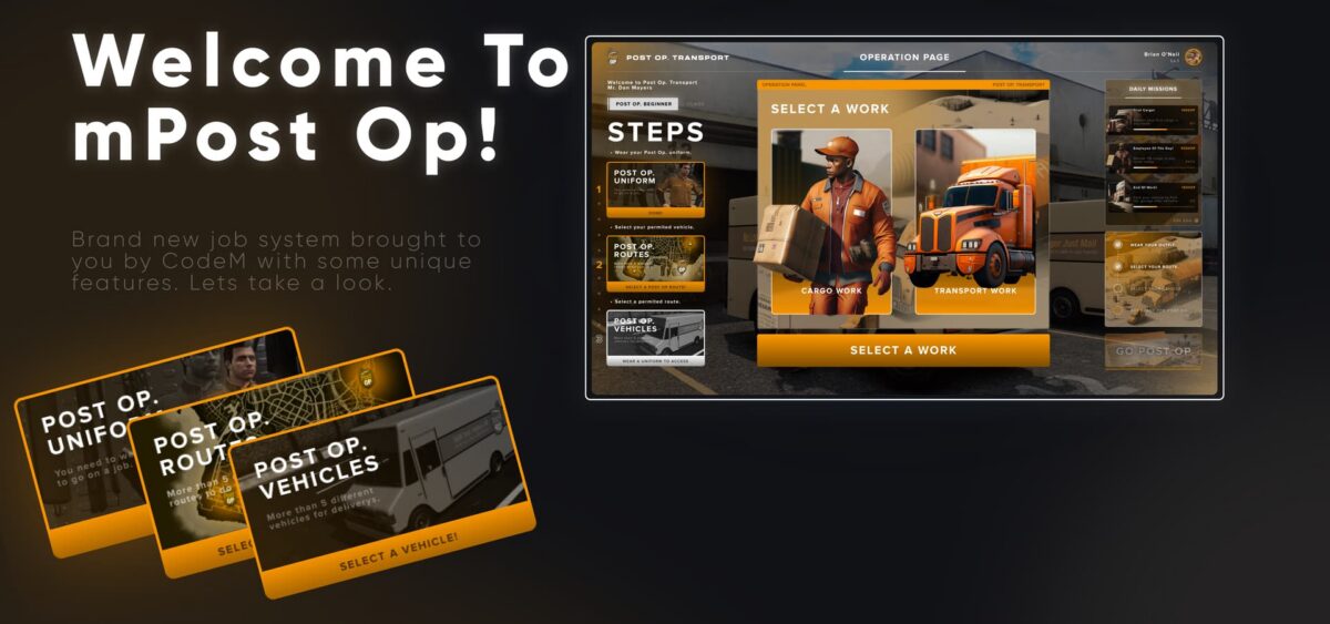 CodeM mPostop — Advanced Cargo Work FiveM resource preview 3